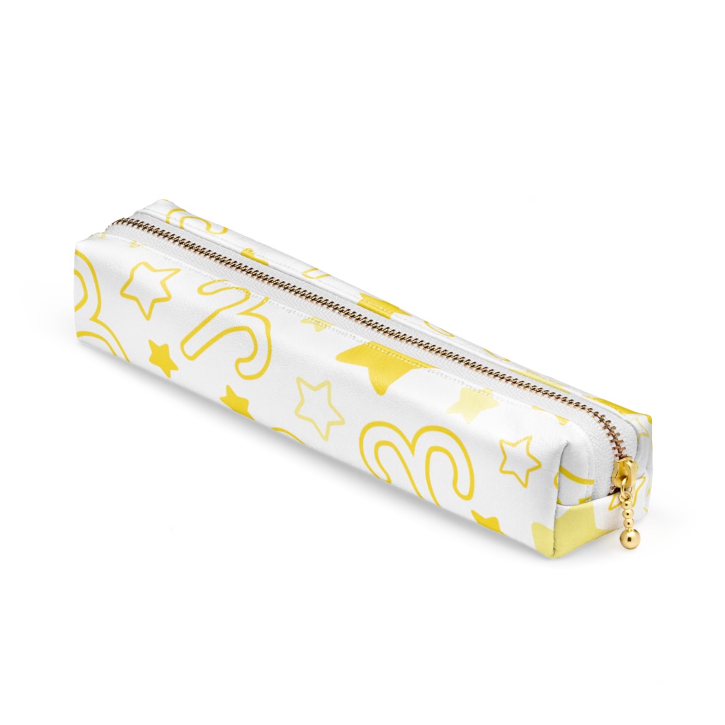 黄色のおひつじ座のペンケース