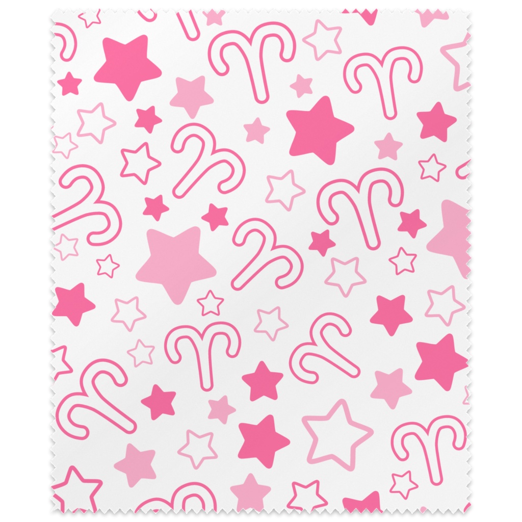 ピンク色のおひつじ座のメガネ拭き