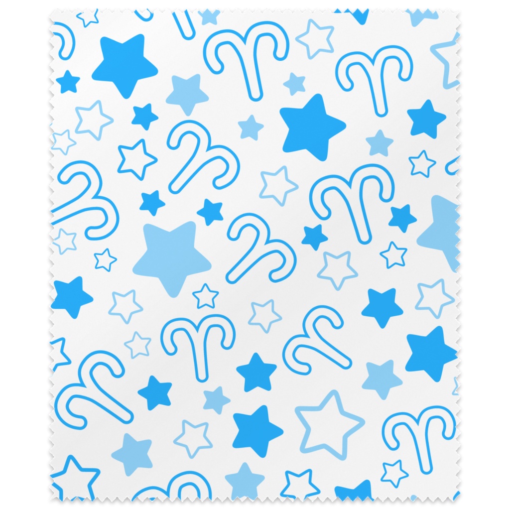 青色のおひつじ座のメガネ拭き