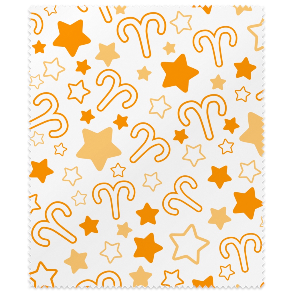 オレンジ色のおひつじ座のメガネ拭き