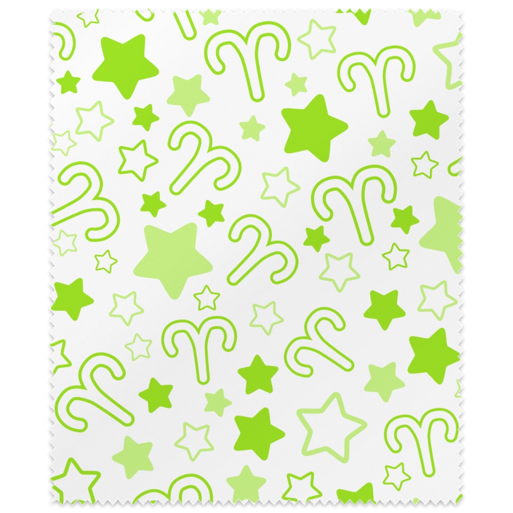 黄緑色のおひつじ座のメガネ拭き