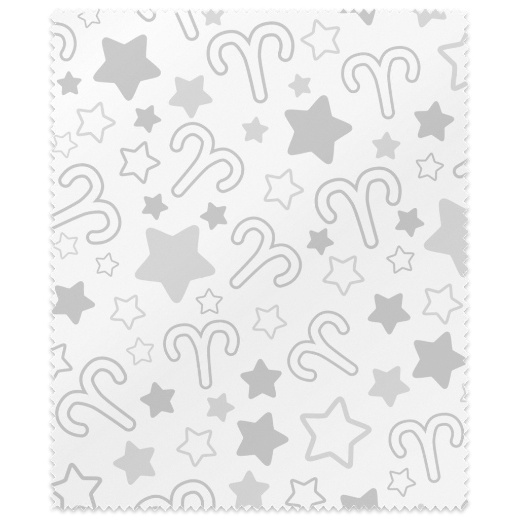 白色のおひつじ座のメガネ拭き