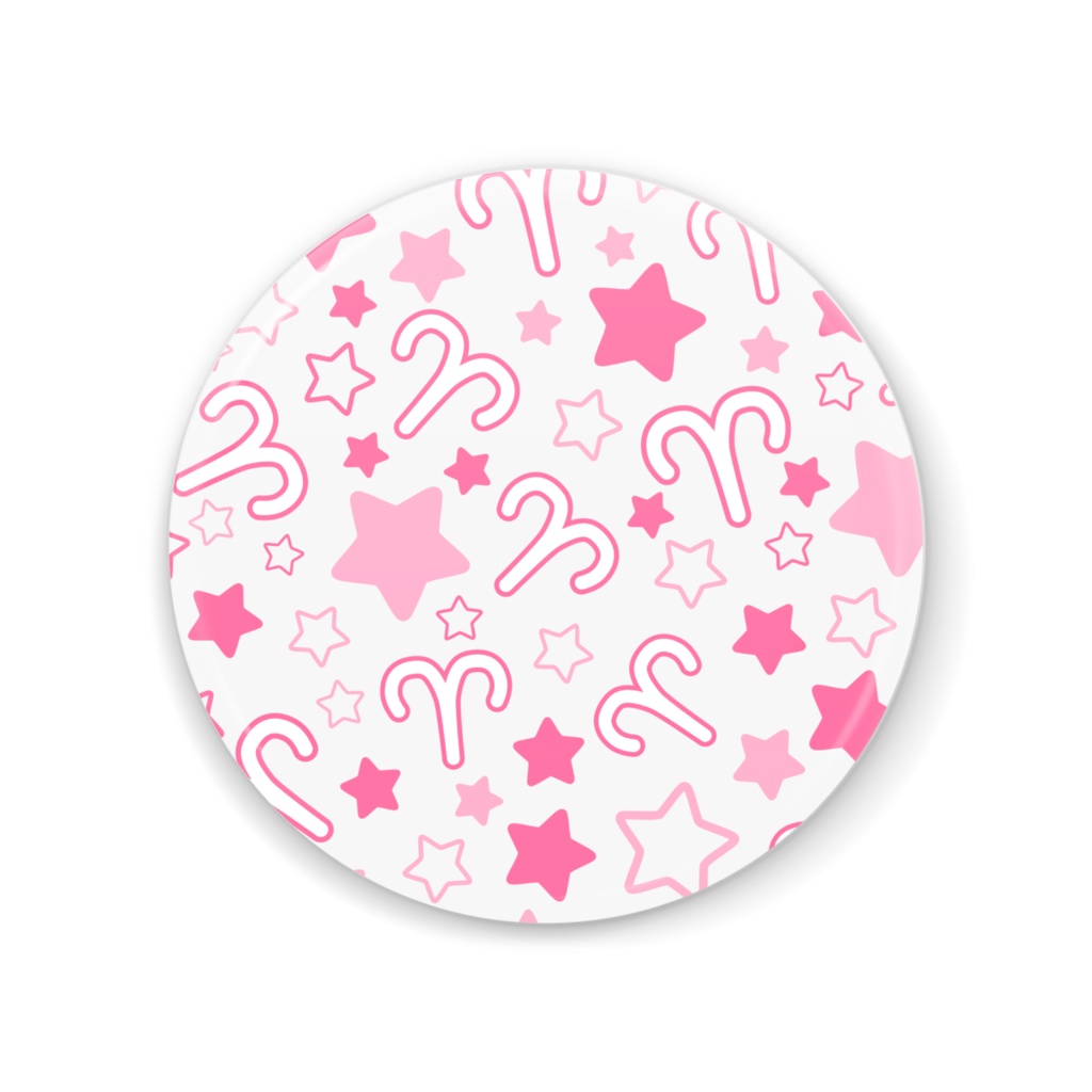 ピンク色のおひつじ座の缶ミラー