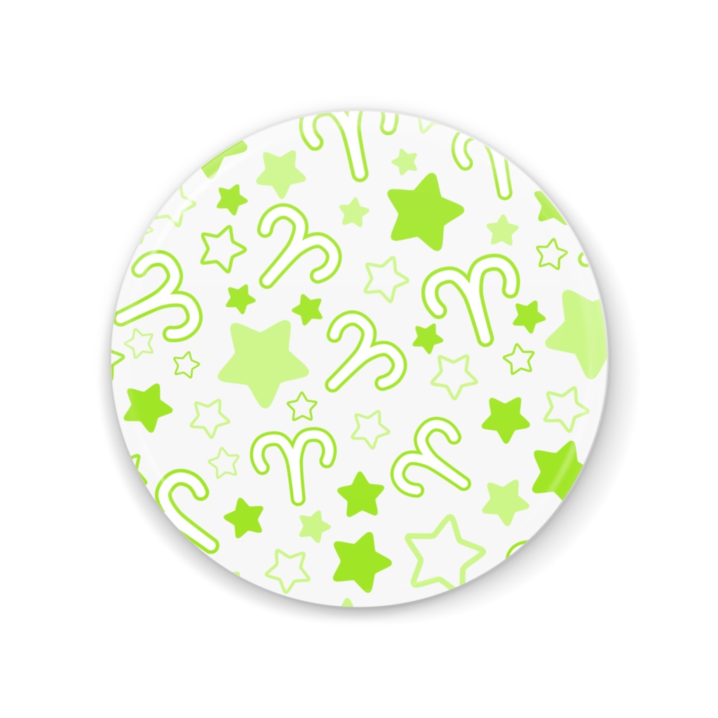 黄緑色のおひつじ座の缶ミラー