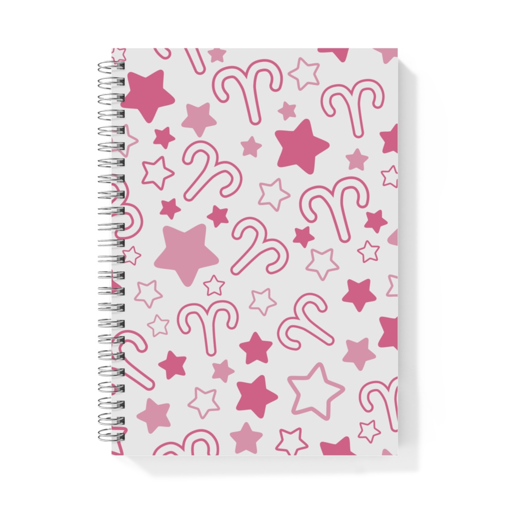 ピンク色のおひつじ座のノート
