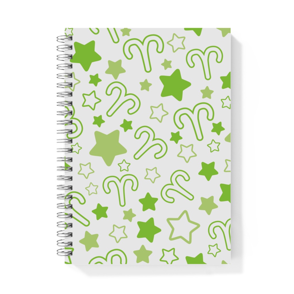 黄緑色のおひつじ座のノート