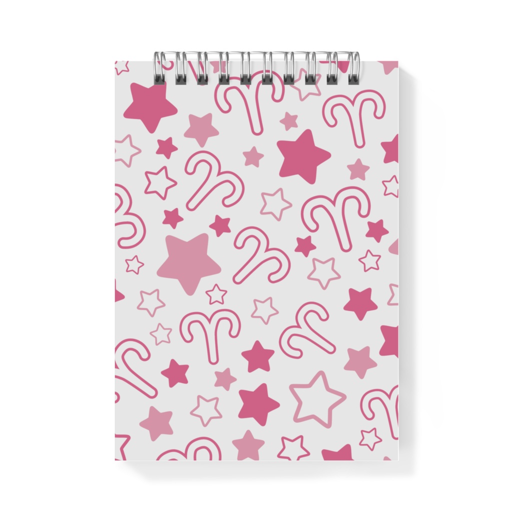 ピンク色のおひつじ座のメモ帳