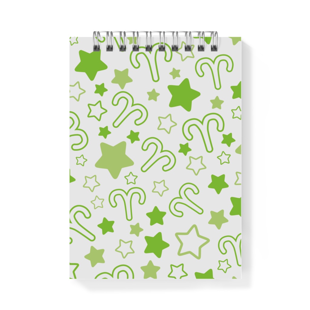 黄緑色のおひつじ座のメモ帳