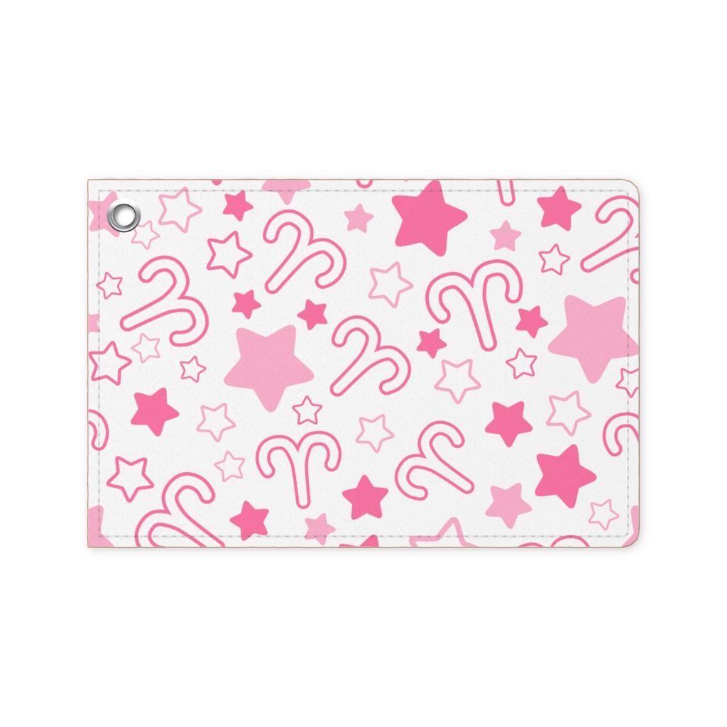 ピンク色のおひつじ座のパスケース