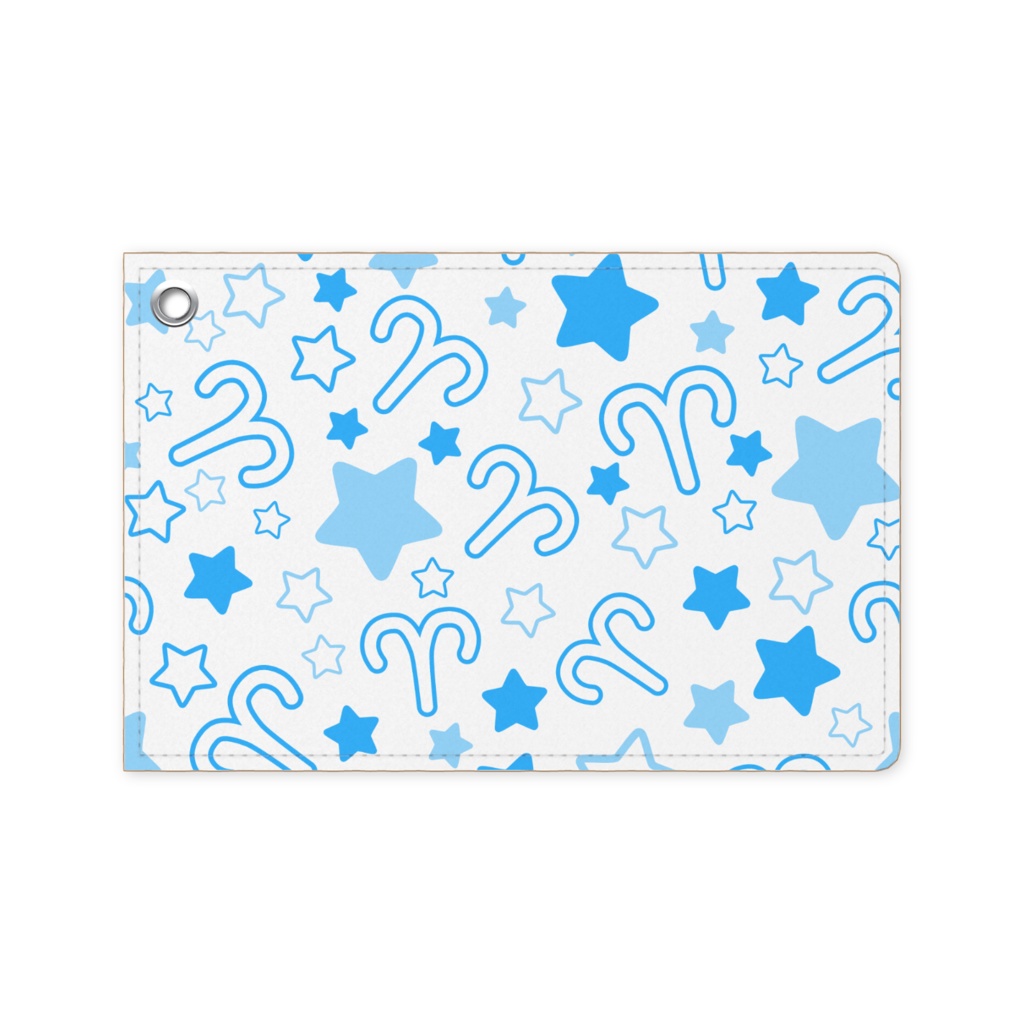 青色のおひつじ座のパスケース