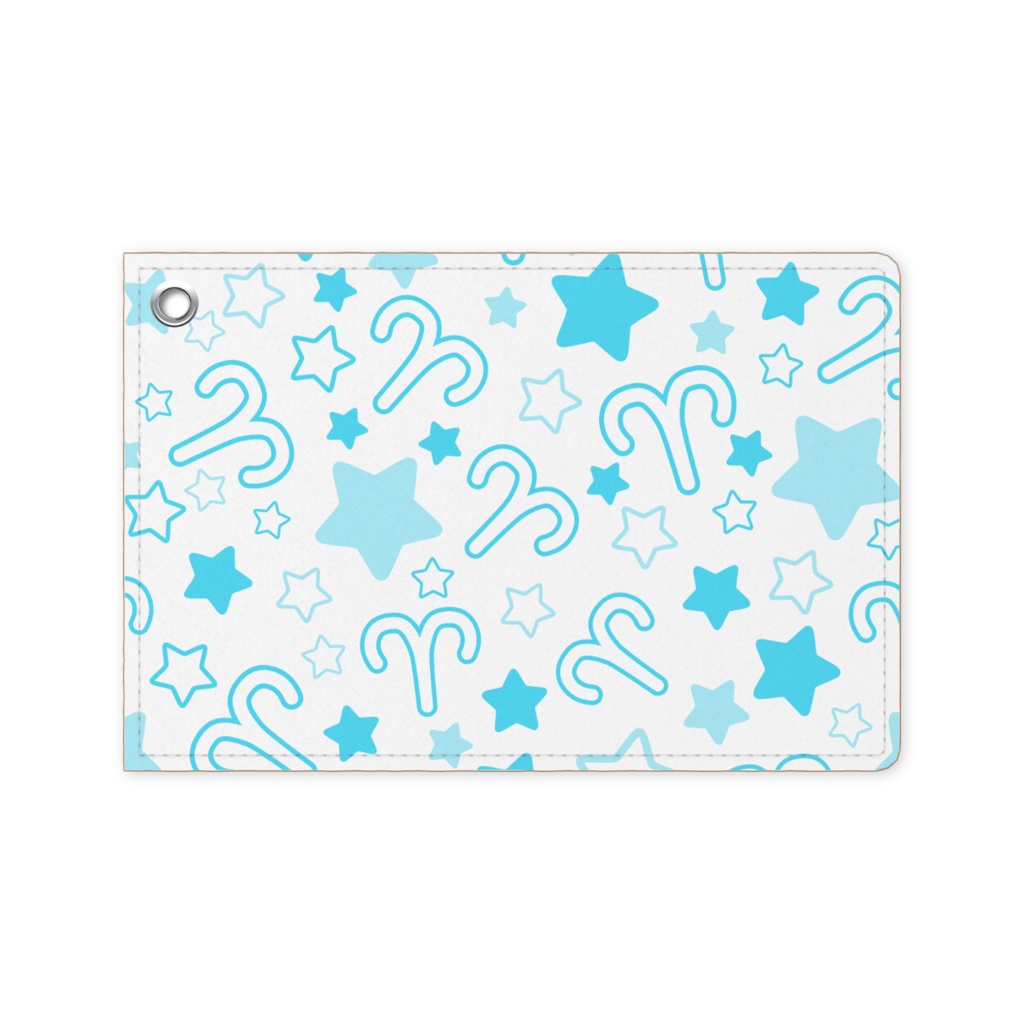 水色のおひつじ座のパスケース