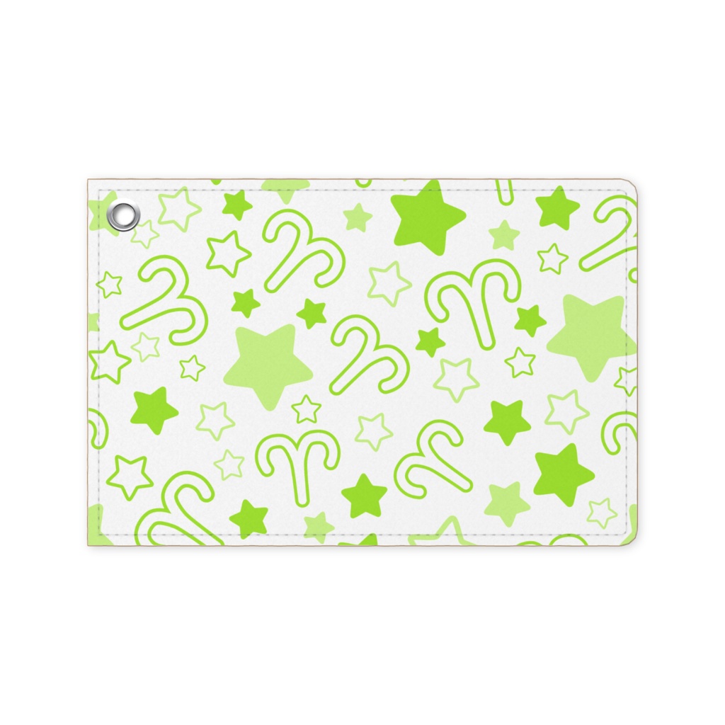 黄緑色のおひつじ座のパスケース