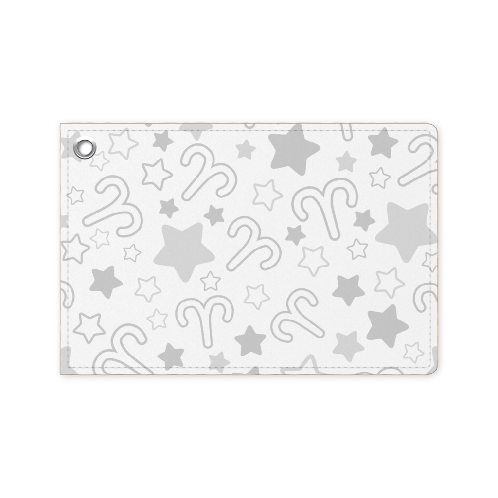 白色のおひつじ座のパスケース