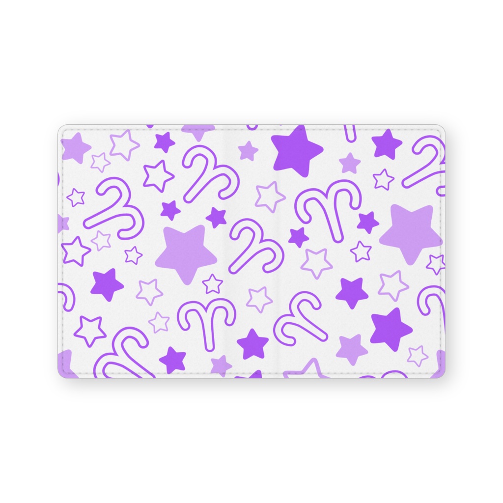 紫色のおひつじ座のレザー製名刺入れ