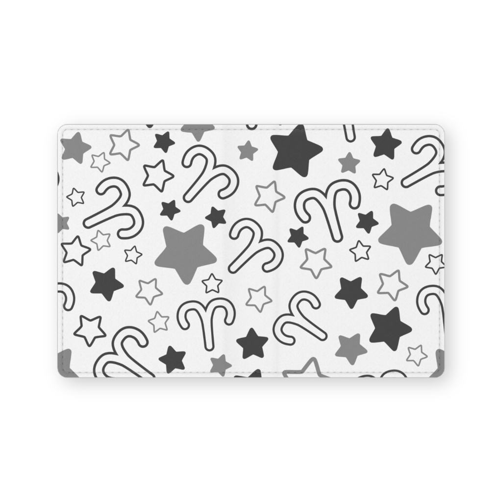 黒色のおひつじ座のレザー製名刺入れ