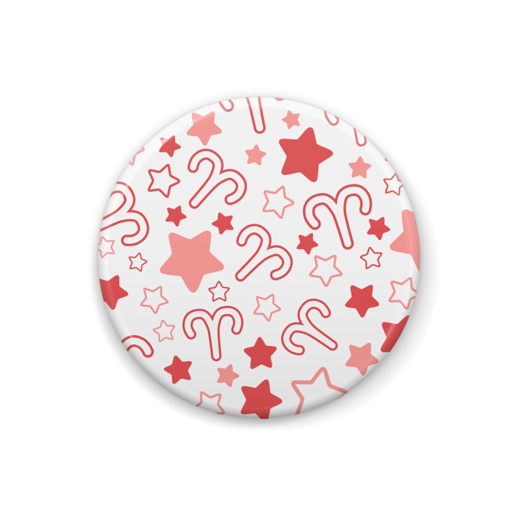 赤色のおひつじ座の缶バッジ