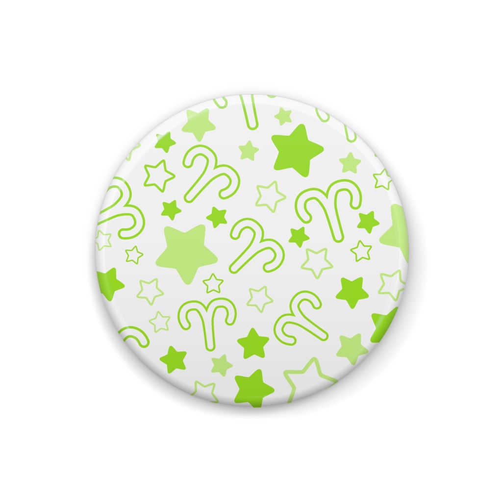 黄緑色のおひつじ座の缶バッジ