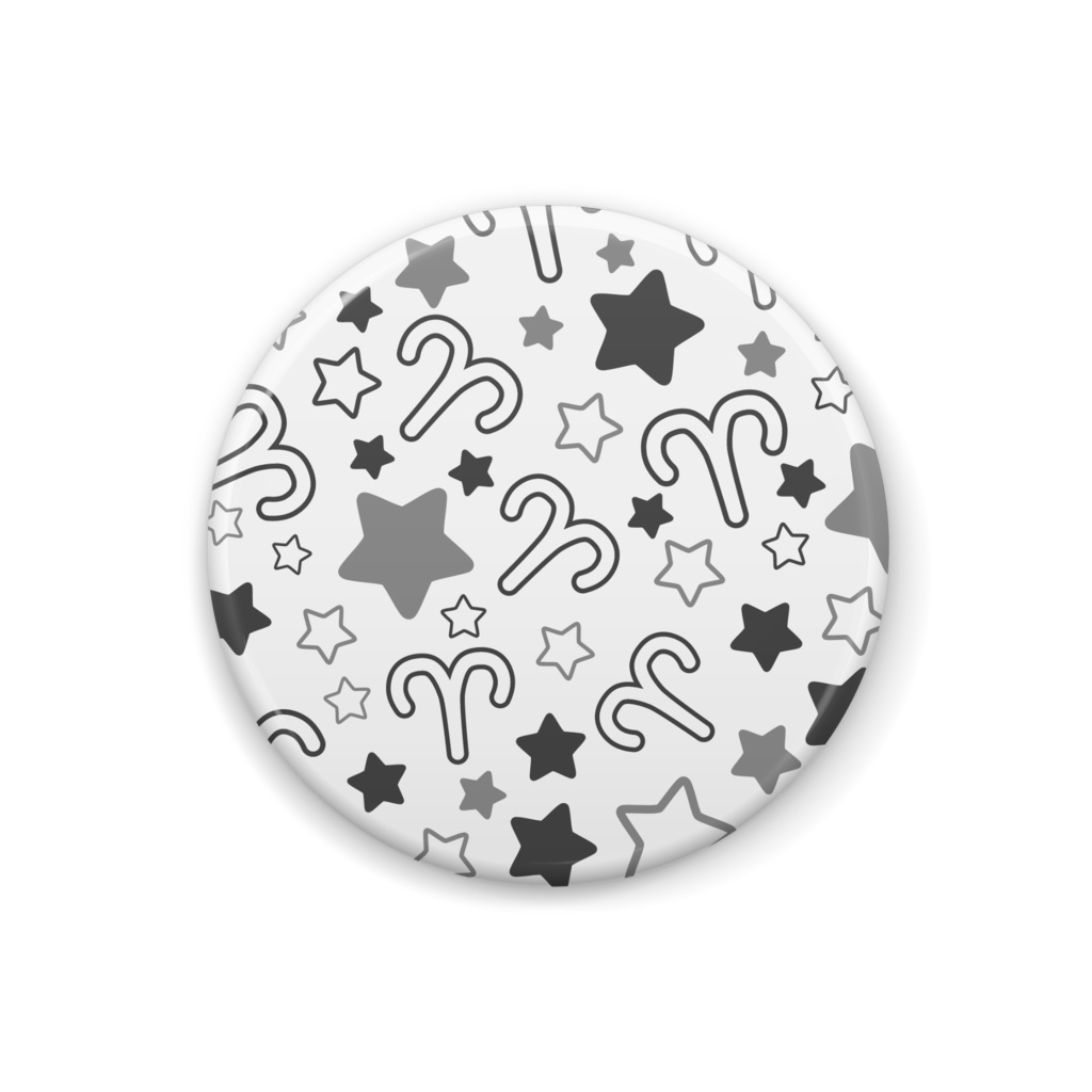 黒色のおひつじ座の缶バッジ