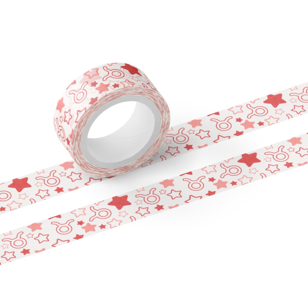 赤色のおうし座のマスキングテープ