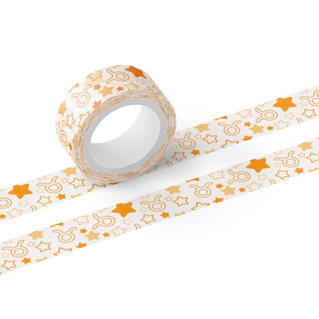 オレンジ色のおうし座のマスキングテープ