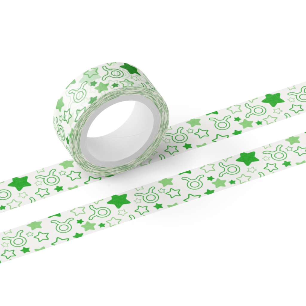 緑色のおうし座のマスキングテープ