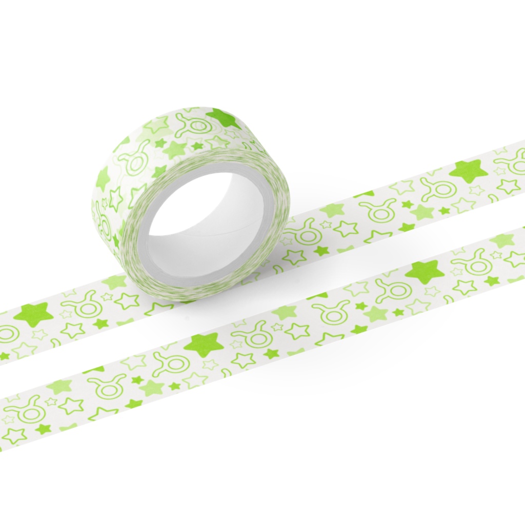 黄緑色のおうし座のマスキングテープ