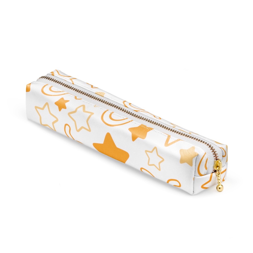 オレンジ色のおうし座のペンケース