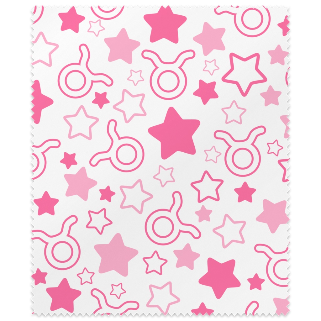 ピンク色のおうし座のメガネ拭き