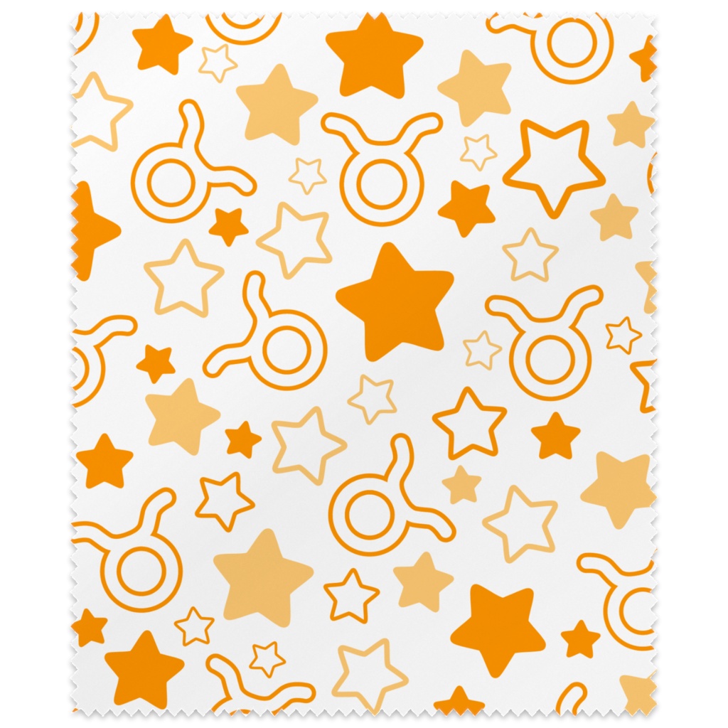 オレンジ色のおうし座のメガネ拭き