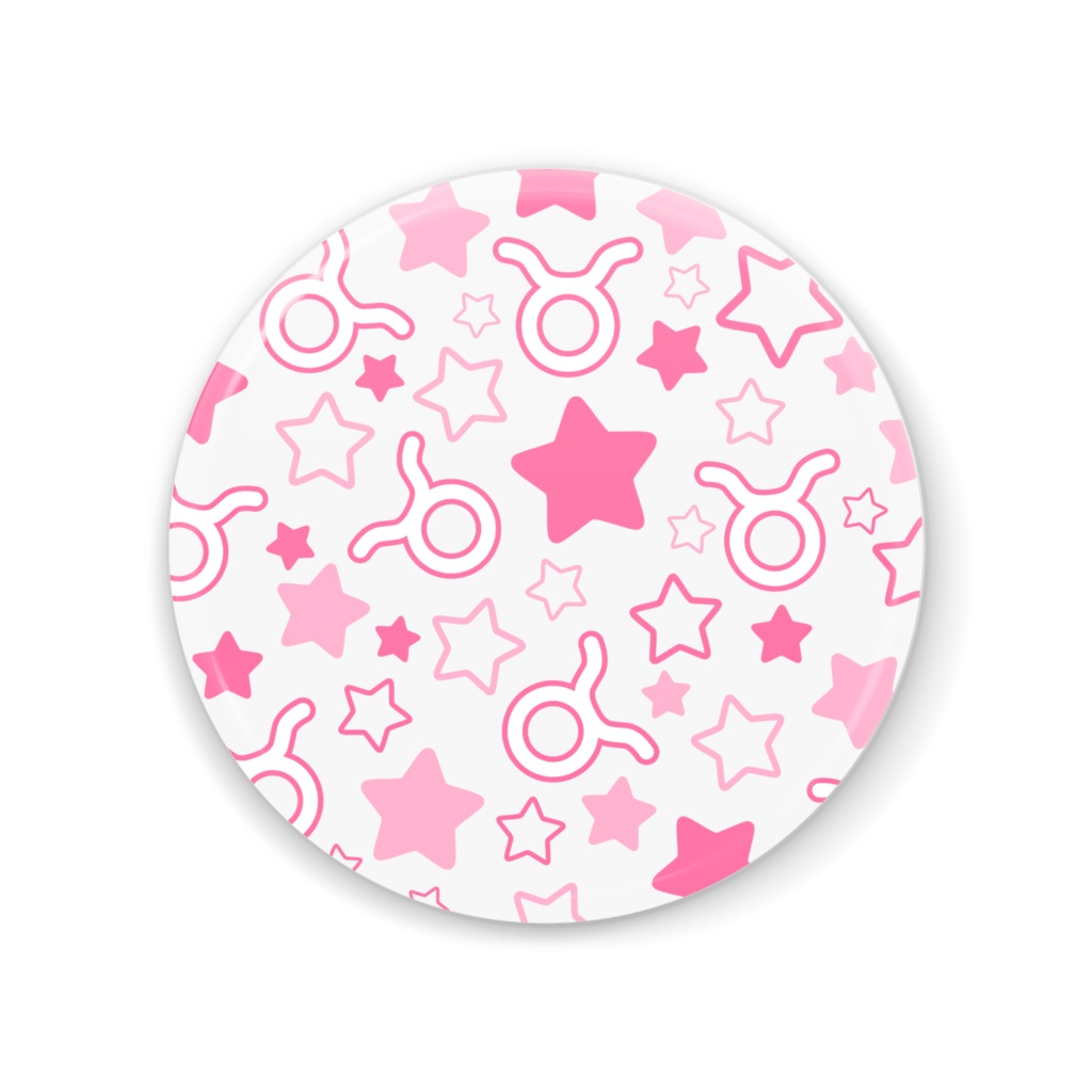 ピンク色のおうし座の缶ミラー