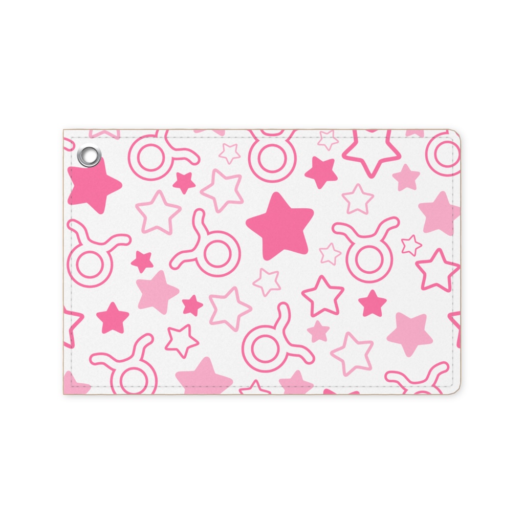 ピンク色のおうし座のパスケース