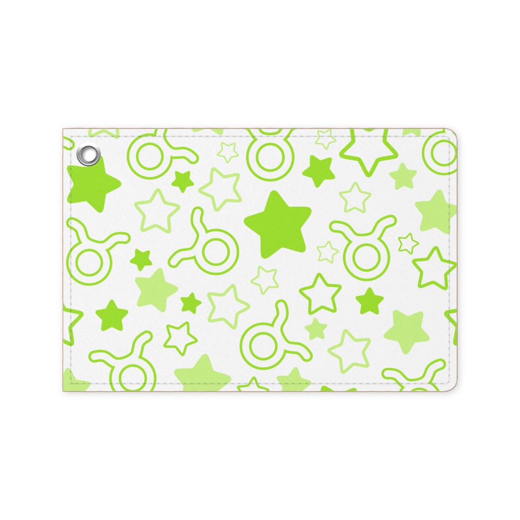 黄緑色のおうし座のパスケース