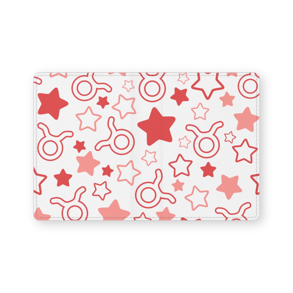 赤色のおうし座のレザー製名刺入れ