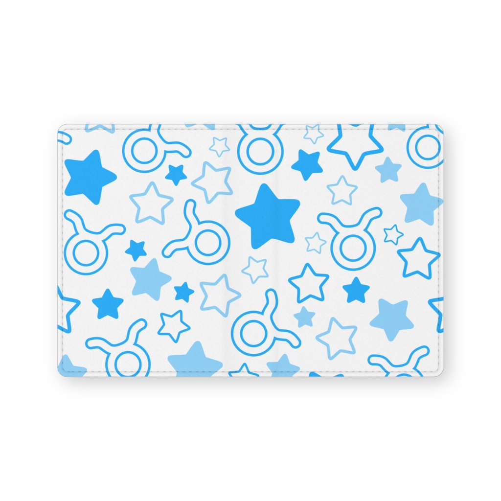 青色のおうし座のレザー製名刺入れ