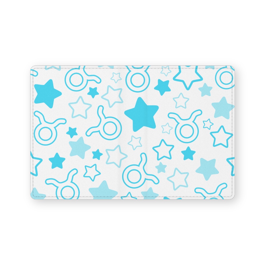 水色のおうし座のレザー製名刺入れ