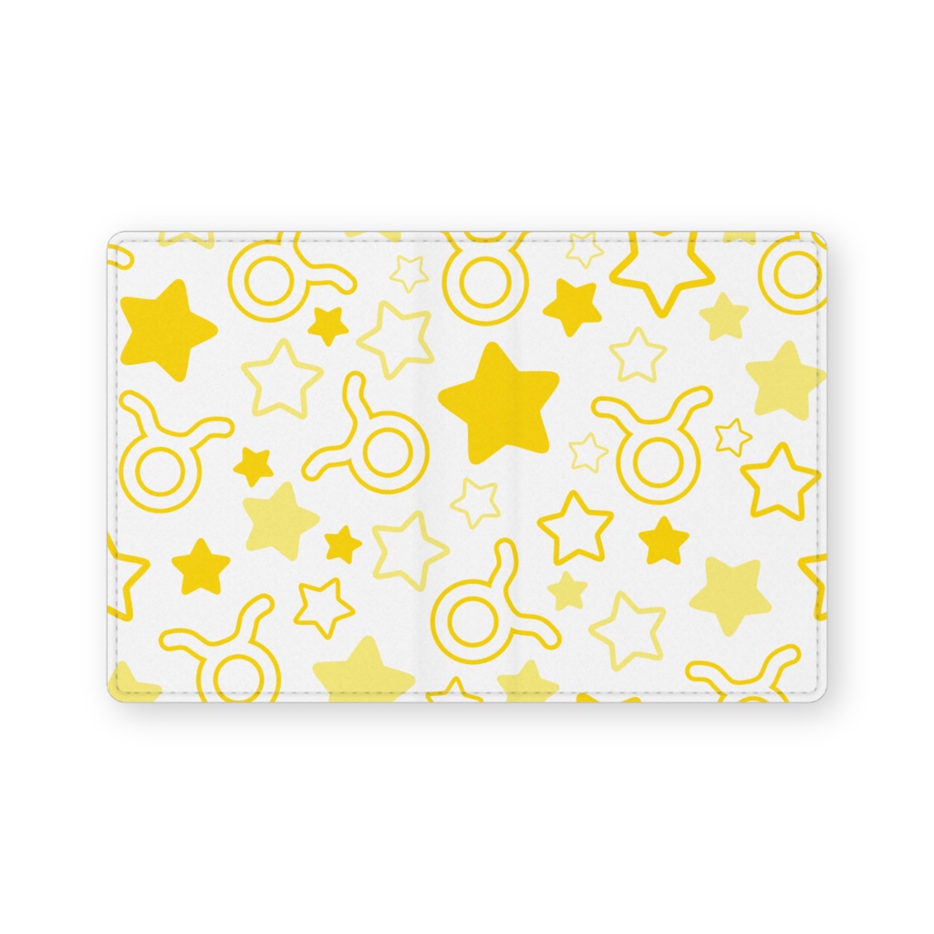 黄色のおうし座のレザー製名刺入れ