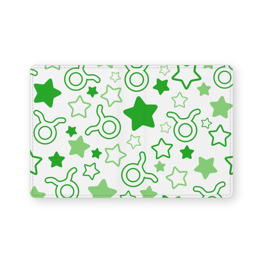 緑色のおうし座のレザー製名刺入れ