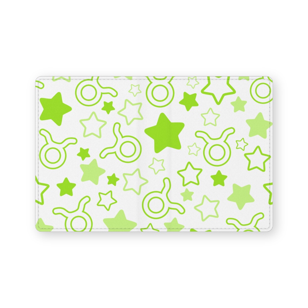 黄緑色のおうし座のレザー製名刺入れ