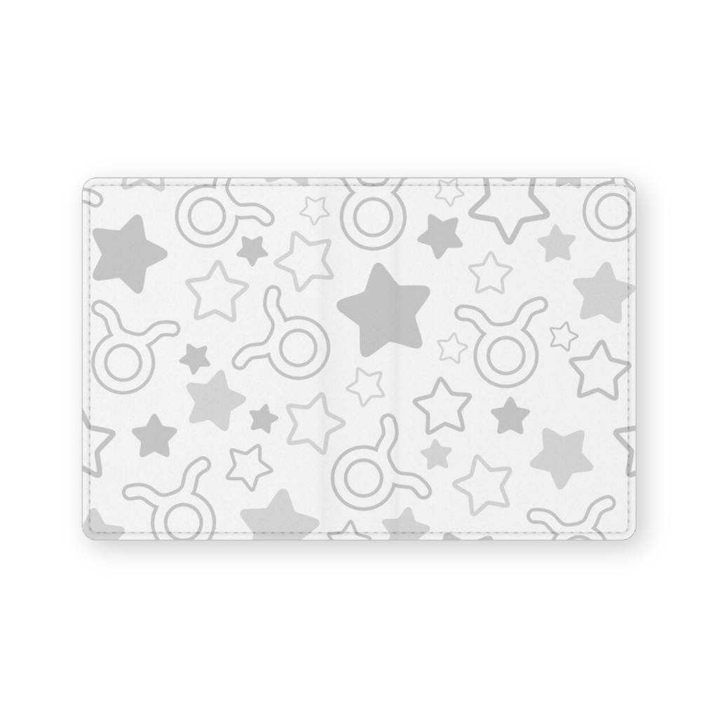 白色のおうし座のレザー製名刺入れ