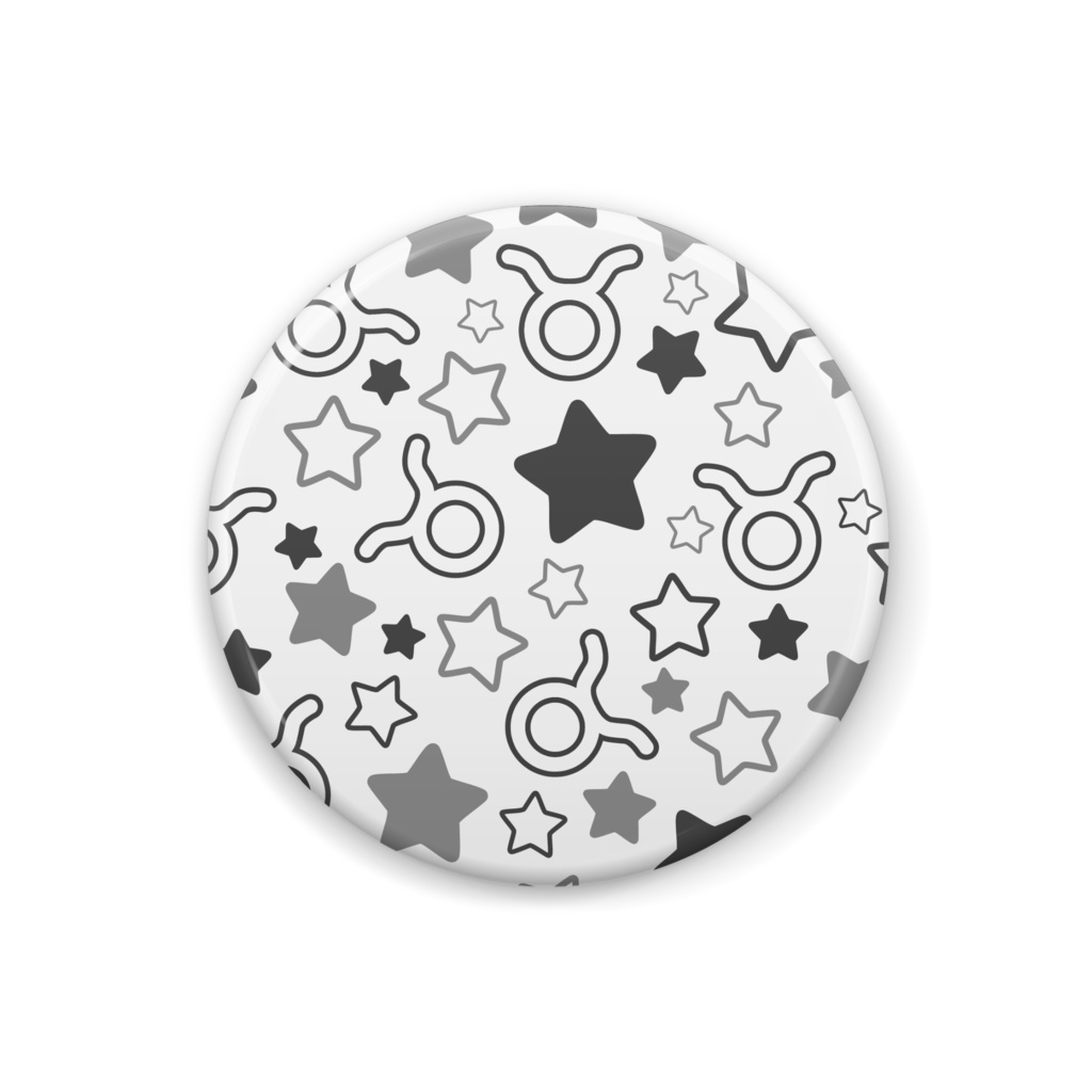 黒色のおうし座の缶バッジ