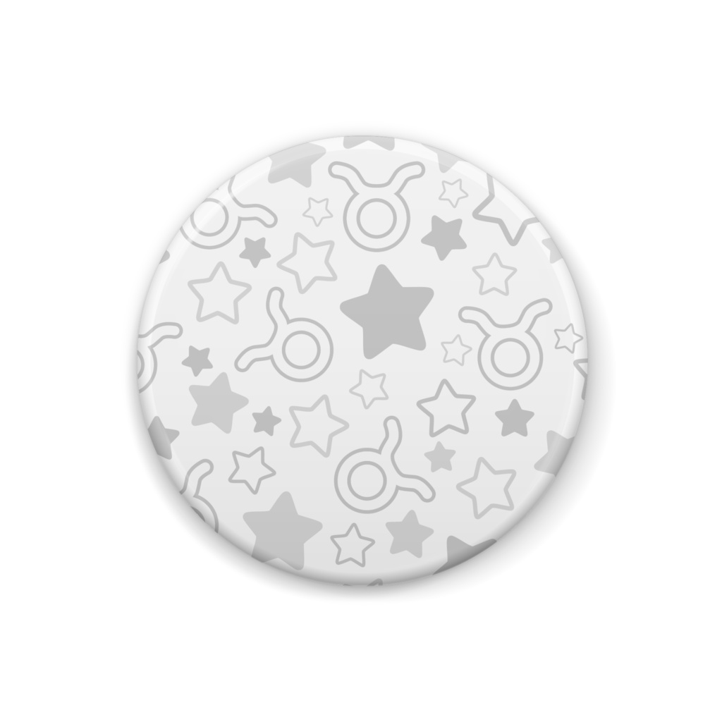 白色のおうし座の缶バッジ