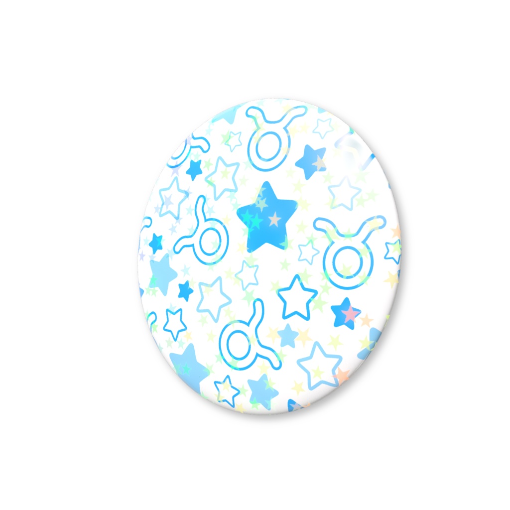 青色のおうし座のホログラム缶バッジ