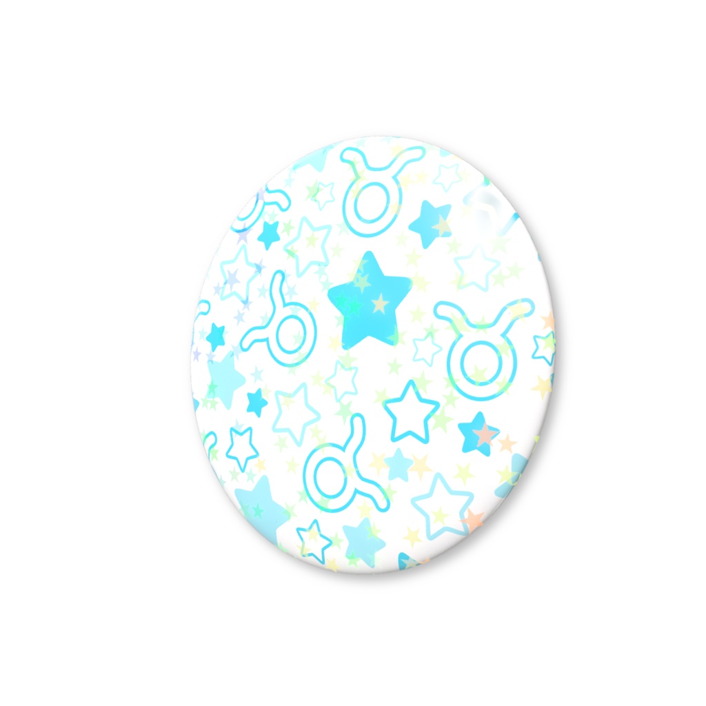 水色のおうし座のホログラム缶バッジ