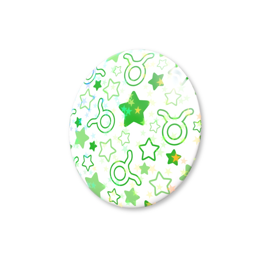 緑色のおうし座のホログラム缶バッジ