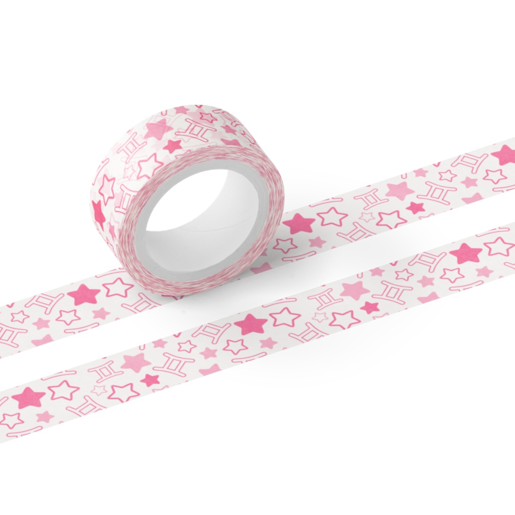 ピンク色のふたご座のマスキングテープ