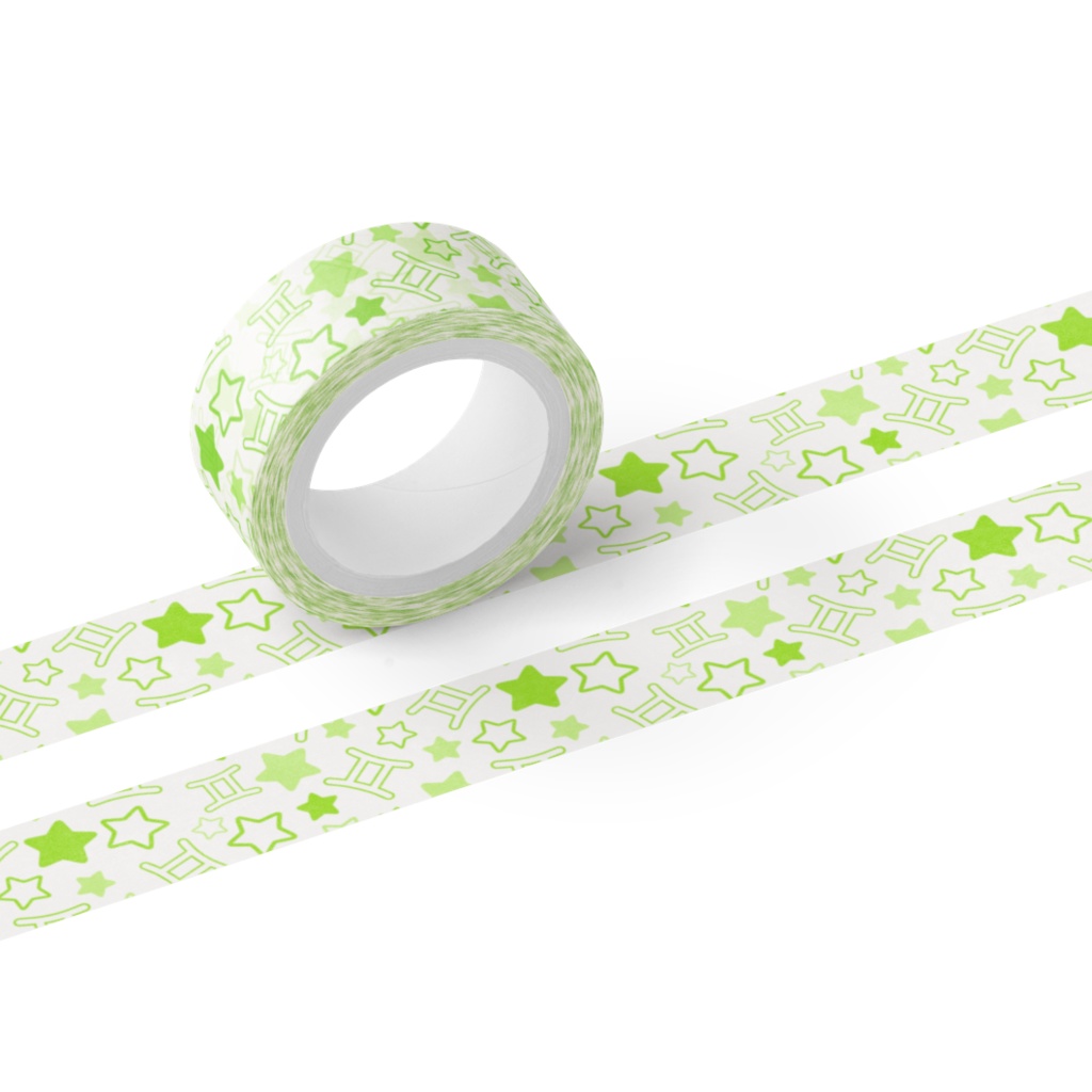 黄緑色のふたご座のマスキングテープ