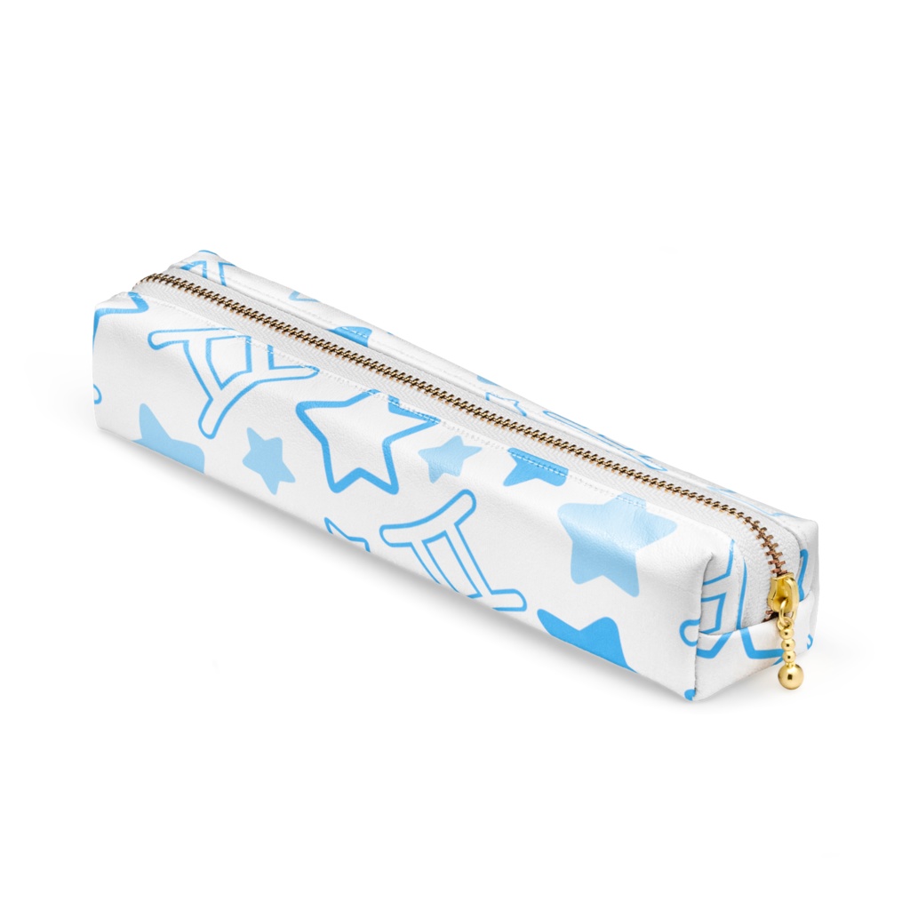 青色のふたご座のペンケース