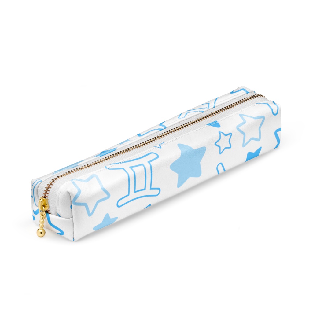 青色のふたご座のペンケース