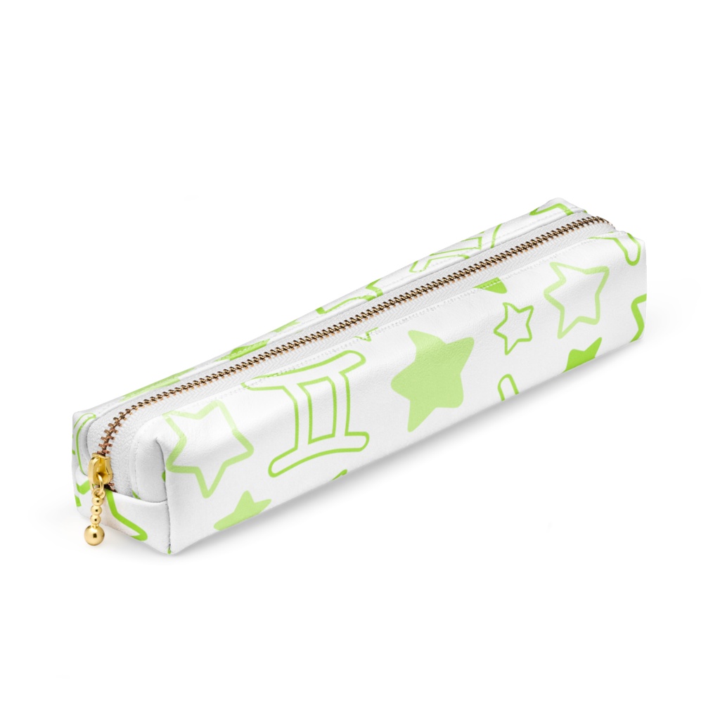 黄緑色のふたご座のペンケース