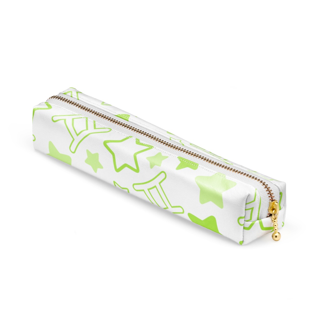 黄緑色のふたご座のペンケース